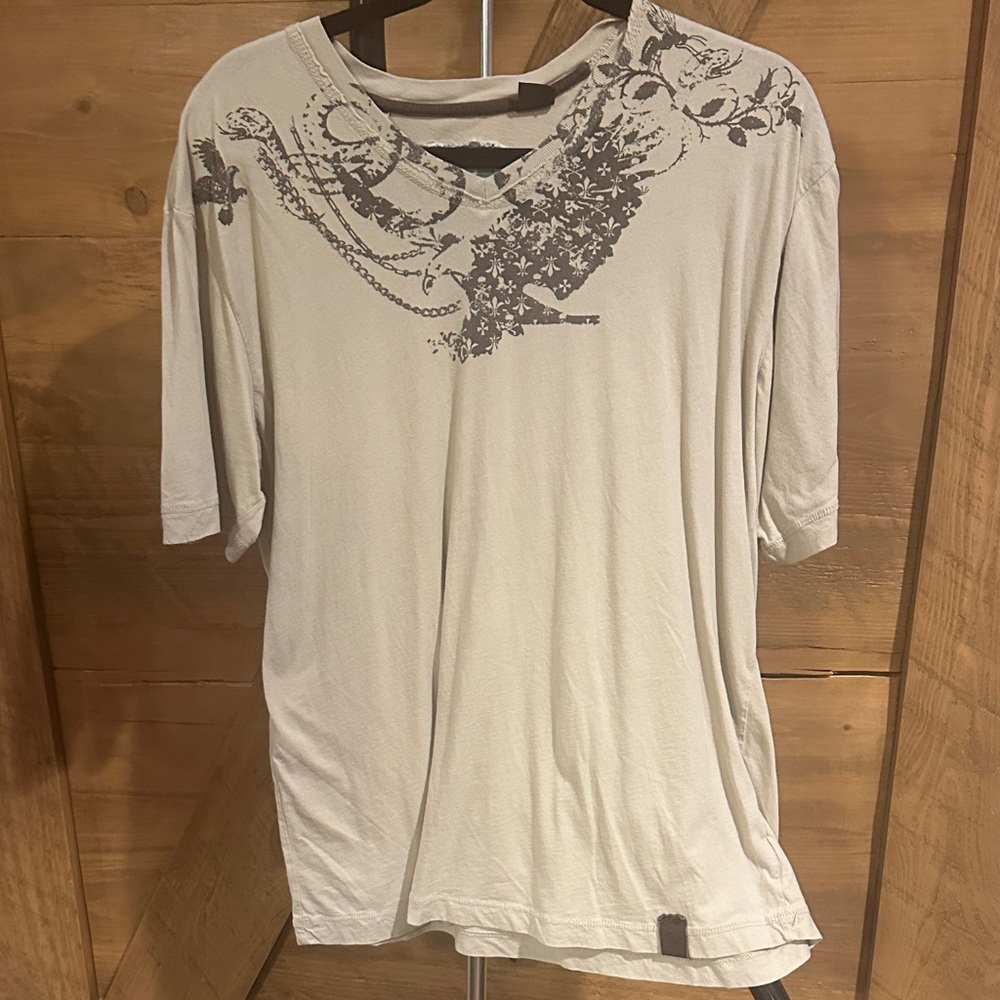 Men's Beige Graphic Tee